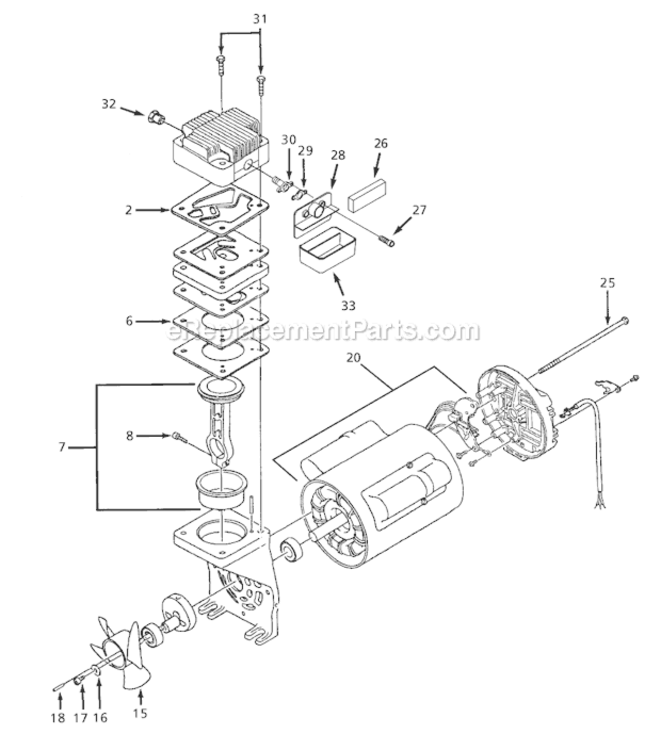 Page A Diagram and Parts List for WL340003  Campbell Hausfeld Compressor